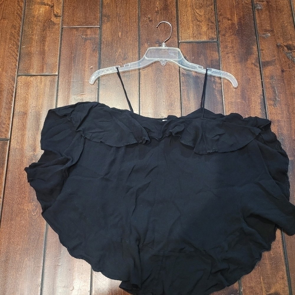 Free People Intimately Black Spaghetti Strap Ruffle Tier Flowly Top Size XS - Picture 3 of 7